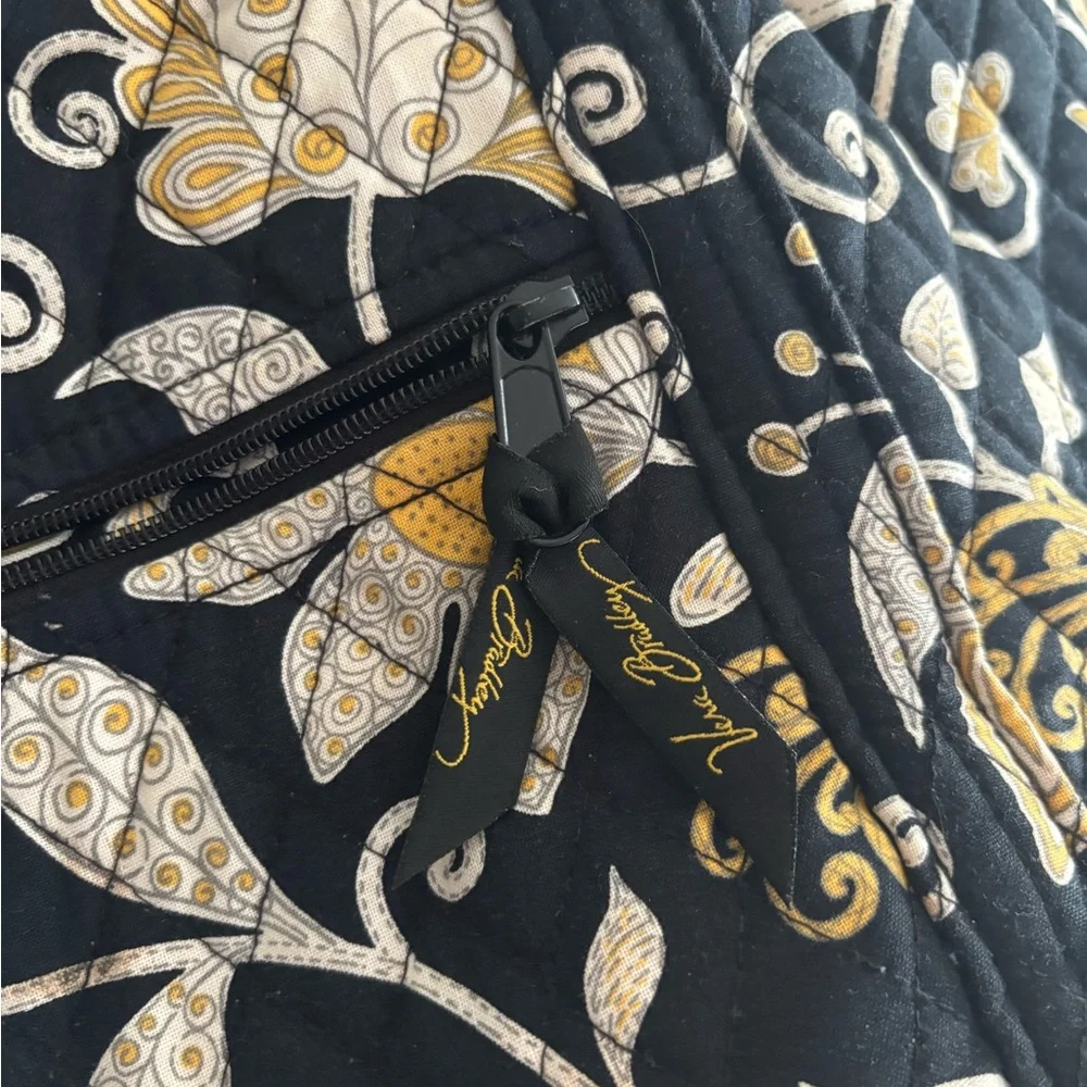 Vera Bradley Black and Gold Floral Tote - Picture 3 of 8